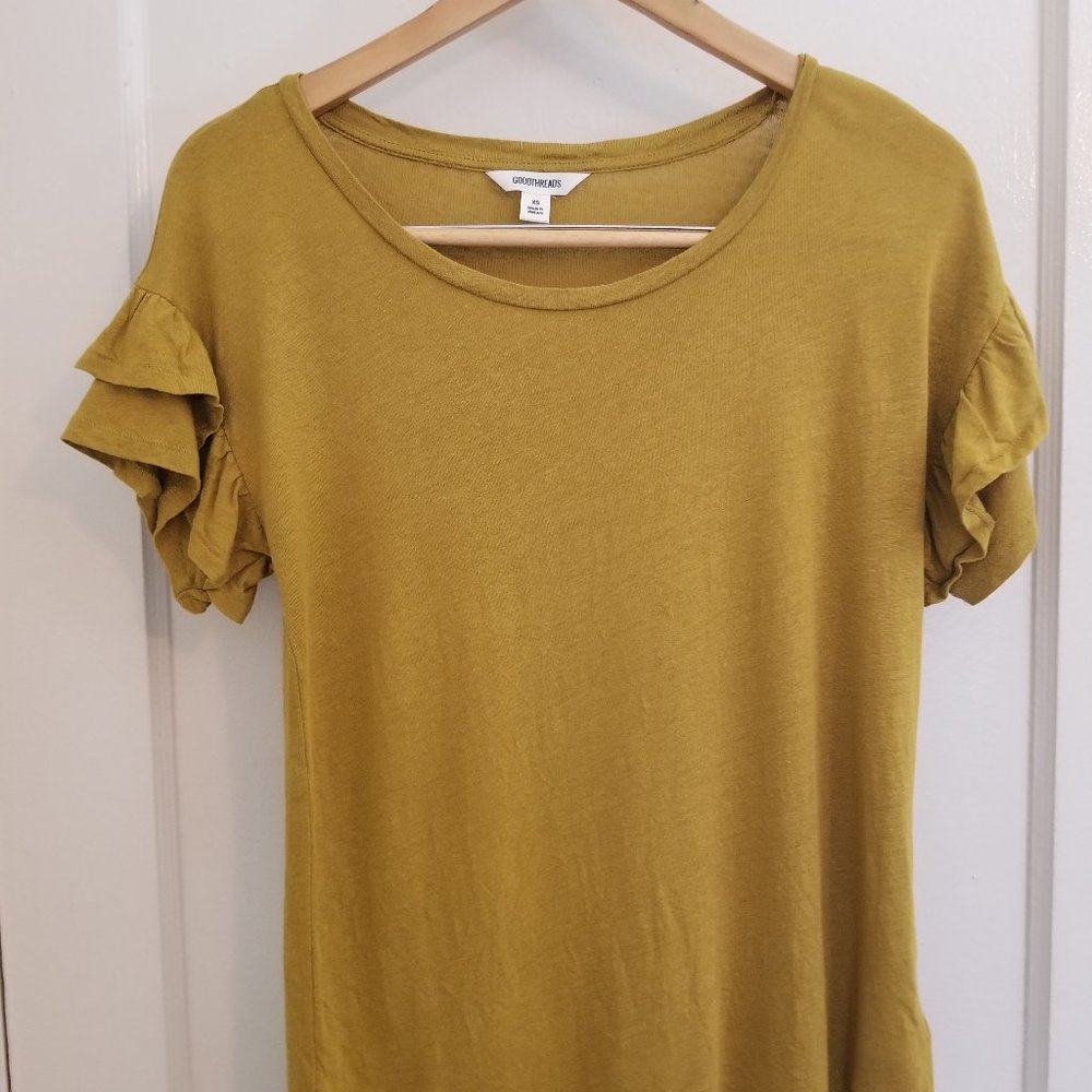 Goodthreads Women's Ruffled Short- Sleeved Blouse Size S